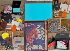 Lot Gucci Hermès Tiffany Cartier Coach Bendel Links SFA Brooks Bros box dust bag