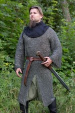 Mittelalter vernietet Kettenhemd Stahl Langarm Hauberk LARP Reenactment
