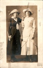 Two Women in Long Dresses RPPC Postcard