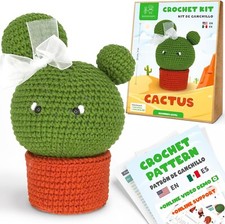 Kate  Mom Cute Cactus Crochet Kit Beginner w/Video Tutorials and Materials
