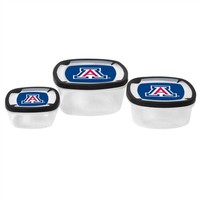 Arizona Wildcats 3-piece Plastic Square Container Set - Clear on sale Arizona Wildcats 3-piece Plastic Square Container Set - Clear on sale