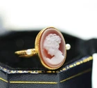 Antique Style Cameo Ring 925 Silver plated Vintage Ring Estate Jewelry Gift 3