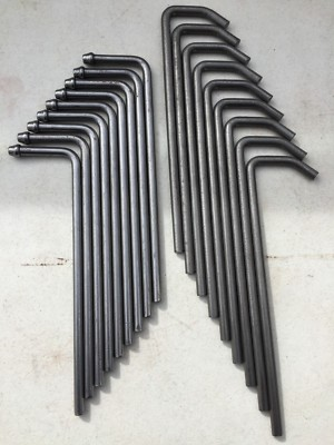 #ad 18 pc Custom Universal Headed bent rod weld on 3 8quot; x 10quot; Exhaust Hanger Rod $44.99