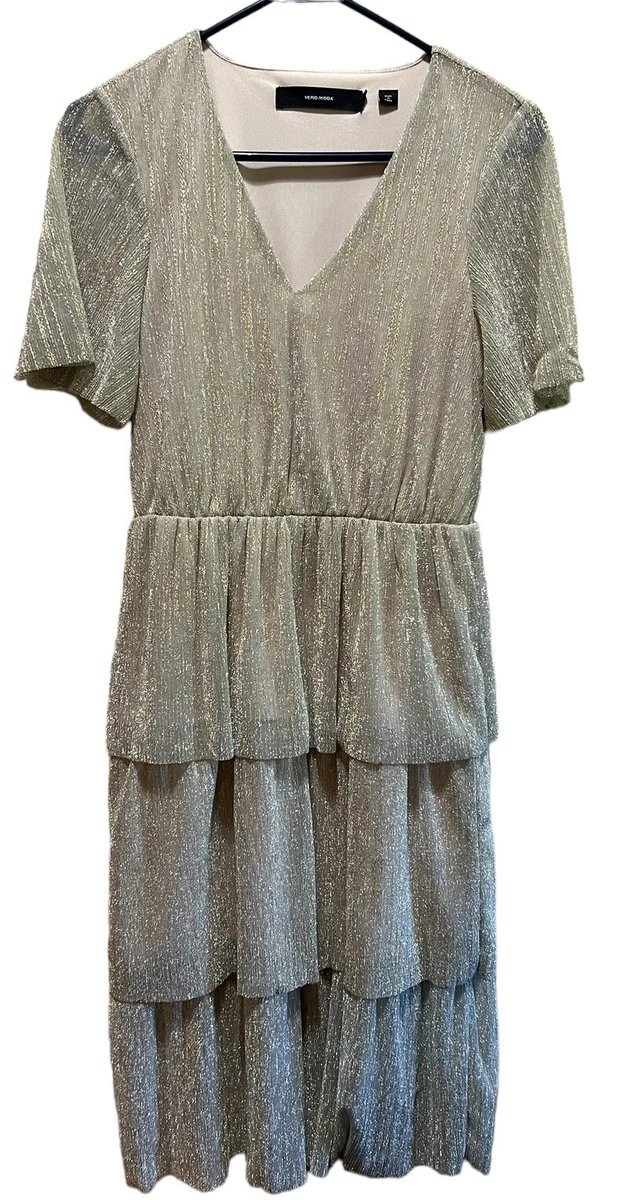 Vestido Vero Moda Midi Manga Larga Para Mujer - Siman Guatemala