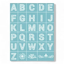 Silk Screen Magic: Reusable Alphabet Patterns for Wood, Fabric, T-Shirts & Home