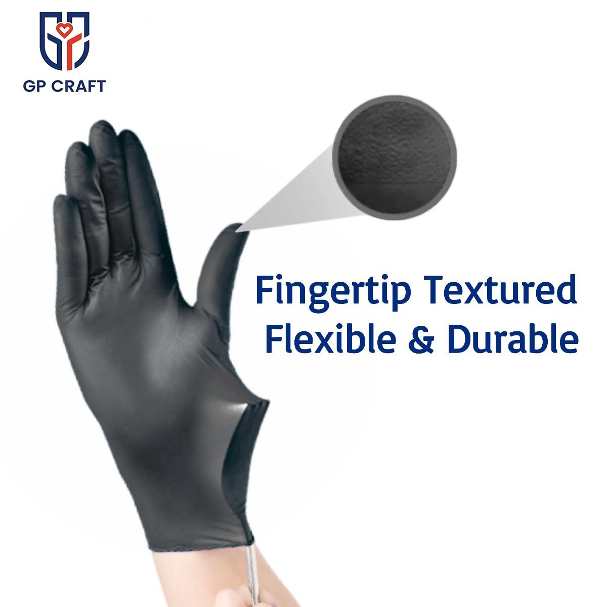100pcs Nitrile 3.5MIL Black Disposable Latex Free Non Rubber Gloves for Cleaning