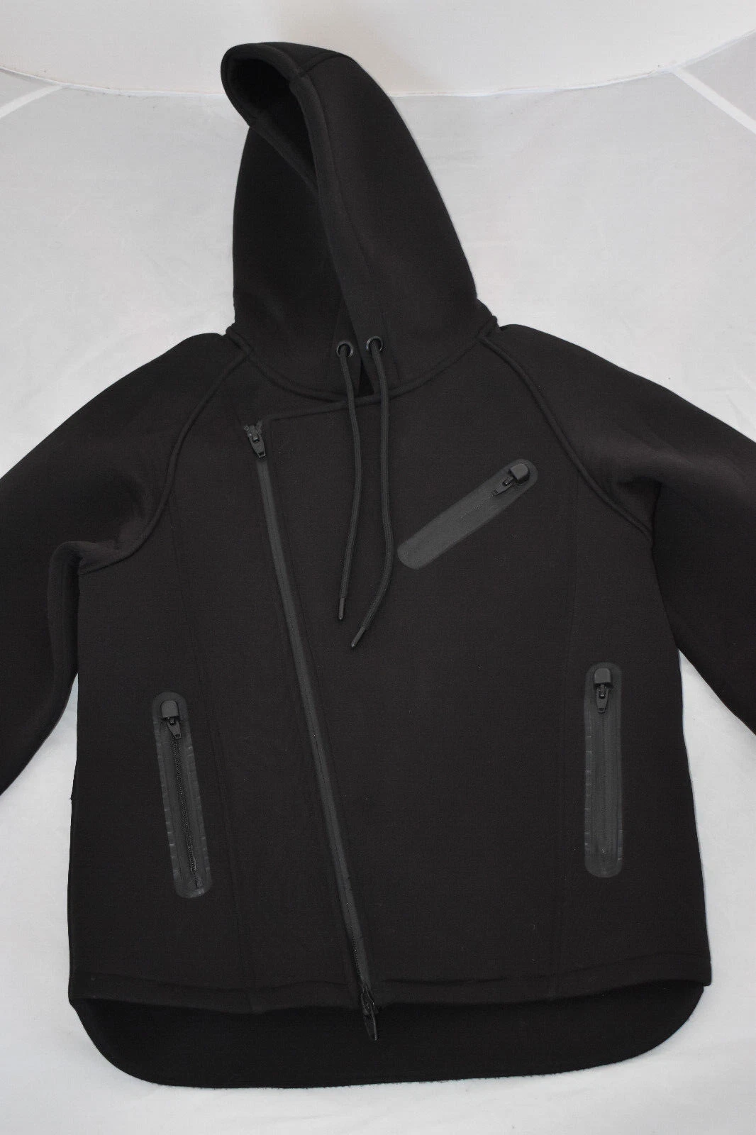 Alexander Wang x H&M felpa con cappuccio nera subacquea giacca biker cerniera uomo XS small