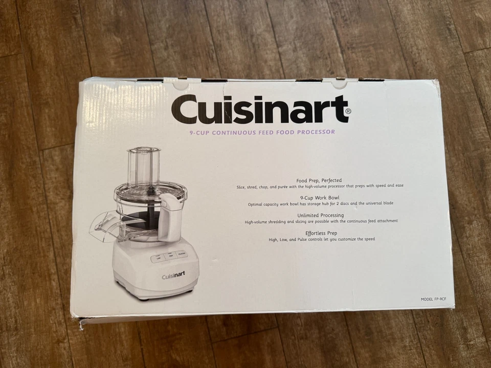 Cuisinart Prep 9-Cup Food Processor White NEW in box FP-9CF cooking dough chop - Image 3 of 4