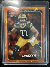 2024 Topps Chrome Rookie Green Bay Packers Jordan Morgan 4/25 Orange Refractor