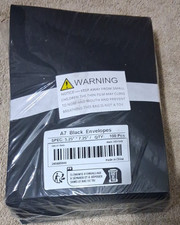 100 Pack Black A7 Envelopes 5X7, For Invitations