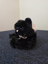 NEW Aurora Flopsies INKY the Black Kitty Cat 14" Stuffed Plush w/ Bow Bell NWT