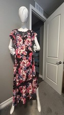 Torrid Black and Red Midi Studio KnitAsymmetrical Dress size 1