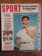 1960 Sport Magazine NEW YORK Yankees ROGER MARIS Ernie DAVIS Syracuse NO LABEL