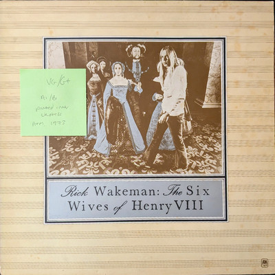 Rick Wakeman The Six Wives Of Henry VIII Vinyl Record VG+/VG+ AMLH64361 1973