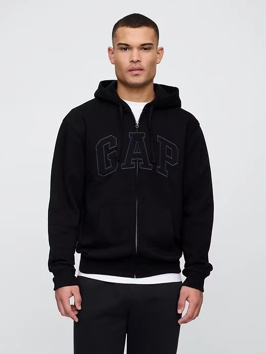 GAP Men’s Full Zip Logo Hoodie Black Size Medium