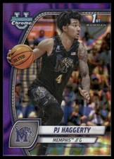 2024-25 Bowman University Chrome #59 PJ Haggerty Purple Lava Refractor