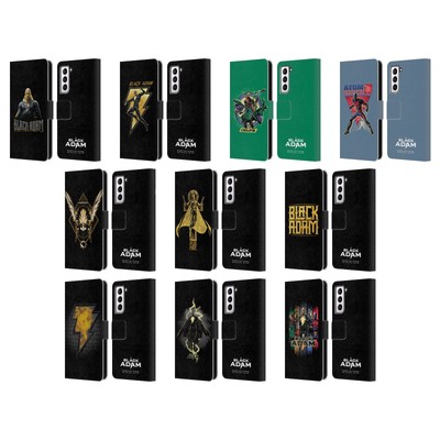 OFFICIAL BLACK ADAM GRAPHICS LEATHER BOOK WALLET CASE COVER FOR SAMSUNG PHONES 4