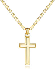 Gold Plated Cross Necklace 14K Gold Plated Cross Necklaces for Women Chain Penda