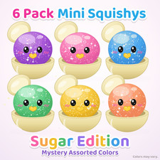 Squishy Bun Rainbow Mystery Sugar Edition Lot of 6 Blind Packs New Sealed Viral
