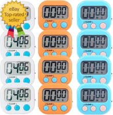 12 Pack Small Digital Kitchen Timer Magnetic Back and On Off Switch Minute