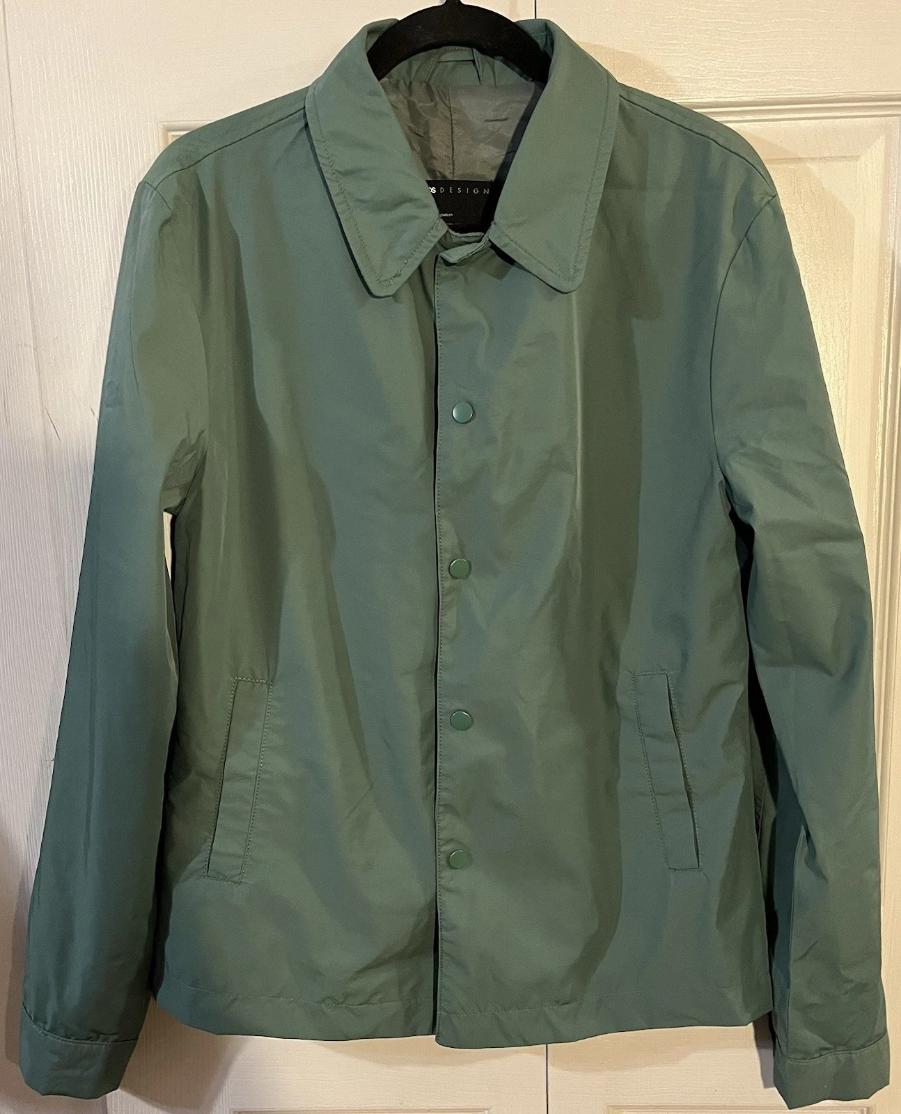ASOS Design Men’s Coach Style Nylon Jacket Green Size 2XS Chest 34”