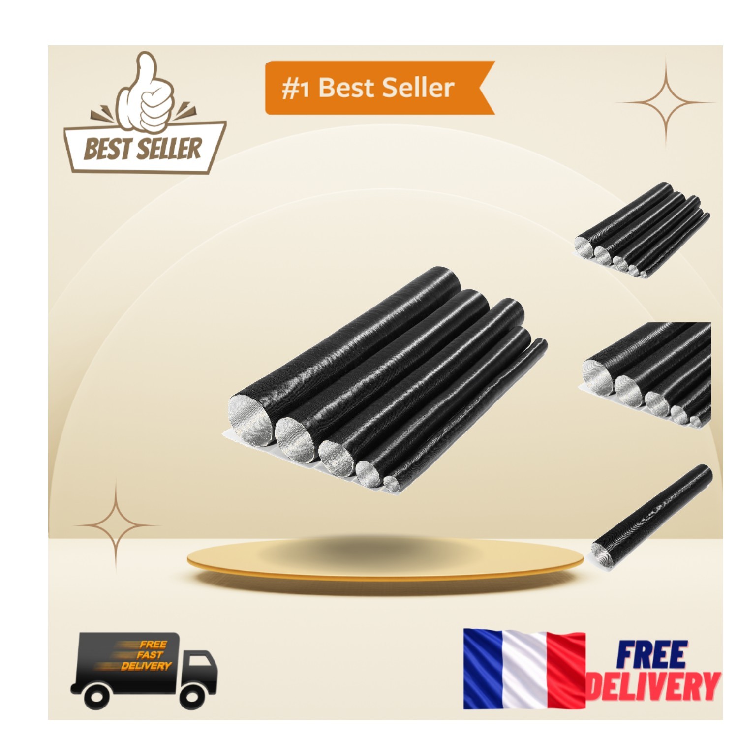Tuyau d'échappement climatisation voiture aluminium flexible 60mm conduit air
