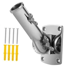 316 Stainless Steel Heavy Duty Flag Pole Holder for Outside Silver Bracket