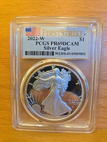 2022 (W) $1 Proof American Silver Eagle 1 oz PCGS PR69DCAM FS Flag Label 11m
