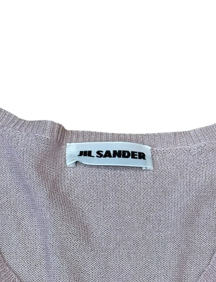 Suéter pulôver feminino Jil Sander lã gola V pequeno - Imagem 2 de 4