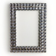 4 X 6 Picture Frame Doubled Bordered With Round Crystals Jeweled