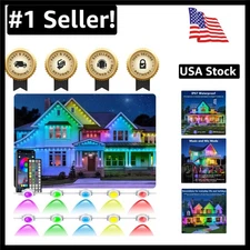 RGB Eaves Lighting - 300FT App-Controlled Outdoor Lights for -Round Ambience