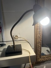 ANCIENNE PETITE LAMPE DE BUREAU VERT PALE VINTAGE ANNEE 50/60