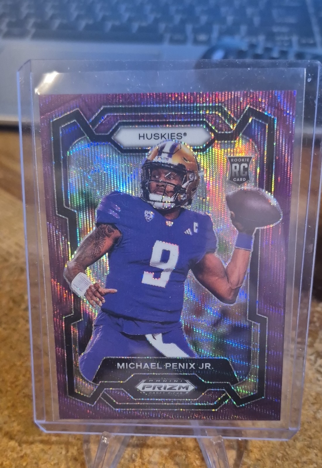 2024 Panini Prizm Draft Picks - Michael Penix Jr. #101 Purple Wave Prizm (RC)