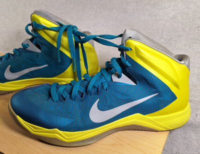 Nike Zoom Hyperquickness Men's Shoes Tropical Teal - Yellow SZ 11.5 - 599519-300