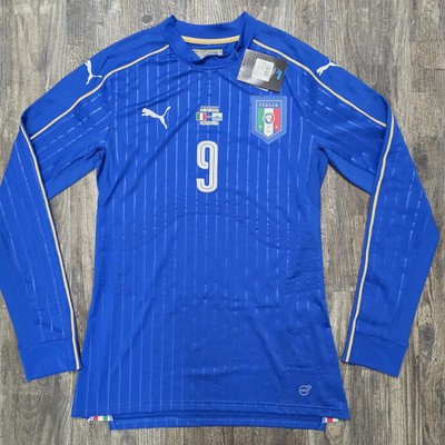 2016 Puma Italy Home Soccer Jersey Gianluca Lapadula Men XL Player Version Long
