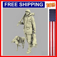 1/35 resin unpainted model kit, hunter and dog unassembled unpainted GK