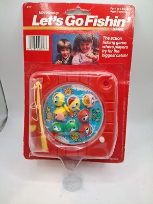 Vintage Pressman Mini Windup Let's Go Fishin' Game Sealed Packaging Some Damage