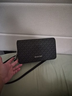 Michael Kors Michael Kors JET SET Black Logo PVC Signature Crossbody Messanger