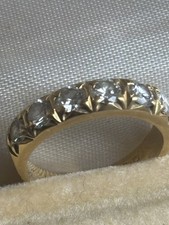 18k Yellow Gold Half Eternity 1.04ct Princess Cut Diamond(Natural) Size UK K