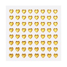 256 Pcs Heart Rhinestone 6mm Self Adhesive Gems Stickers Gold