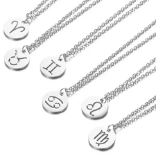 Minimalist Zodiac Constellation Stainless Steel Necklace with Charm