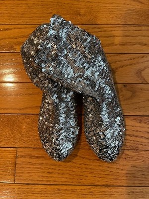 CHILD'S DOLCE & GABBANA SEQUINS SILVER  BOOTS SHOES 1Y NEW WITHOUT BOX