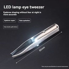 EYEBROW EYELASH TWEEZERS with Built-In LED LIGHT Hair Removal Tools
