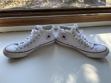 Zapatos de tenis Converse Chuck Taylor de lona blancos de caña alta para hombre talla 12