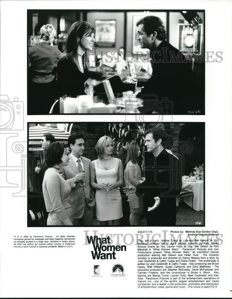 2000 Press Photo Actor Mel Gibson and costars in scenes from 