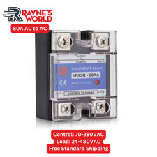 80 Amp AA Solid State Relay SSR - AC to AC - 70-280VAC Control - 24-480VAC Load