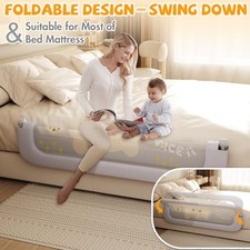 ABDTECH BED GUARD RAIL FOR TODDLERS - 60 INCHES LIFT FOLDABLE TODDLER BED -