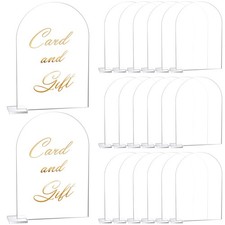 20 PCS 4x6 Inch Blank Clear Arch Acrylic Sign With Stand Event Table Numbers