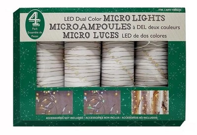 Costco Micro Lights LED 4-Pack Dual Color Battery Operated BRAND NEW !