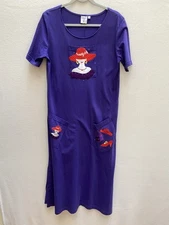 Red Hat Society Maxi Short Sleeve T Shirt Dress pockets S